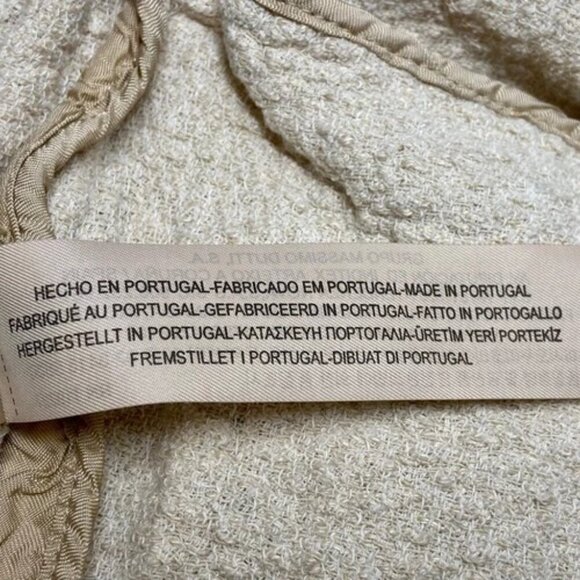 Massimo Dutti Open Front Cardigan Women's Medium Cream Beige Sweater Belted GUC - Picture 9 of 14